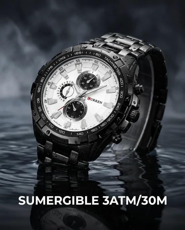 CR SOLARIS BLANCO Y NEGRO sumergible hasta 30 metros