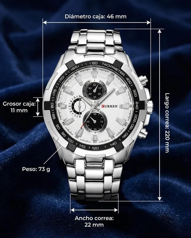 Medidas del CR SOLARIS BLANCO: 46 mm de diámetro, 11 mm de grosor