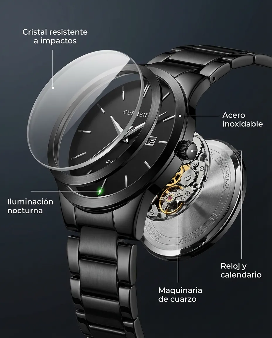 Características del CR CATANIA: reloj analógico con calendario