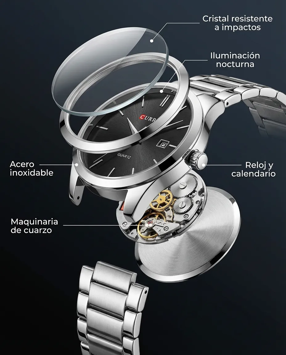 Características del CR VENECIA: reloj analógico con calendario