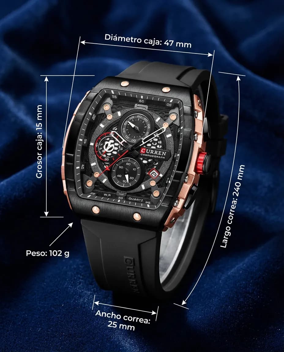 Medidas del CR TITAN NEGRO: 47 mm de diámetro, 15 mm de grosor