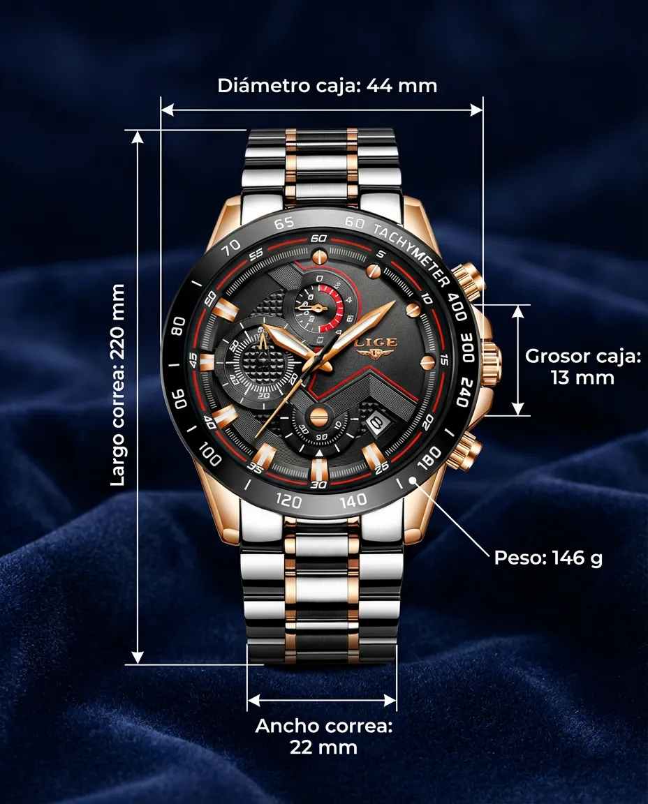 Medidas del LG TAYCAN: 44 mm de diámetro, 13 mm de grosor