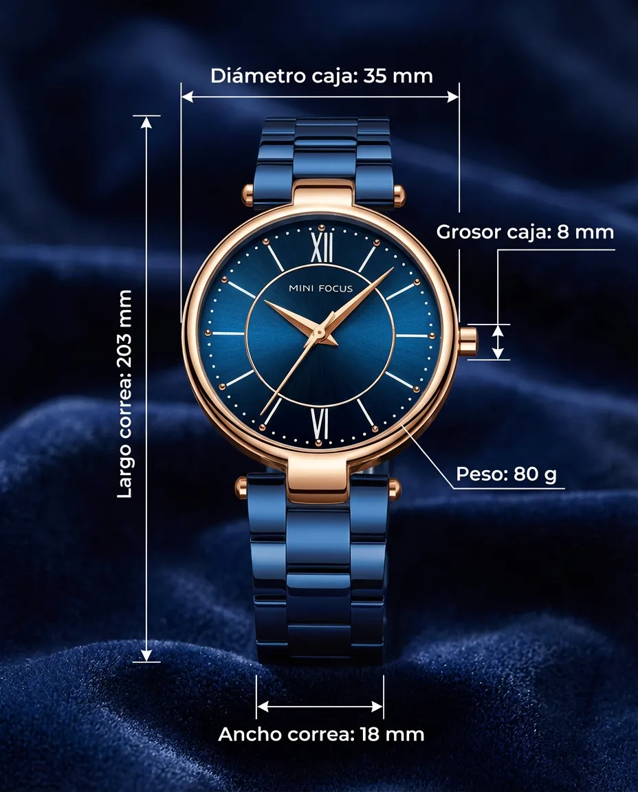 Medidas del MF GALA AZUL: 35 mm de diámetro, 8 mm de grosor