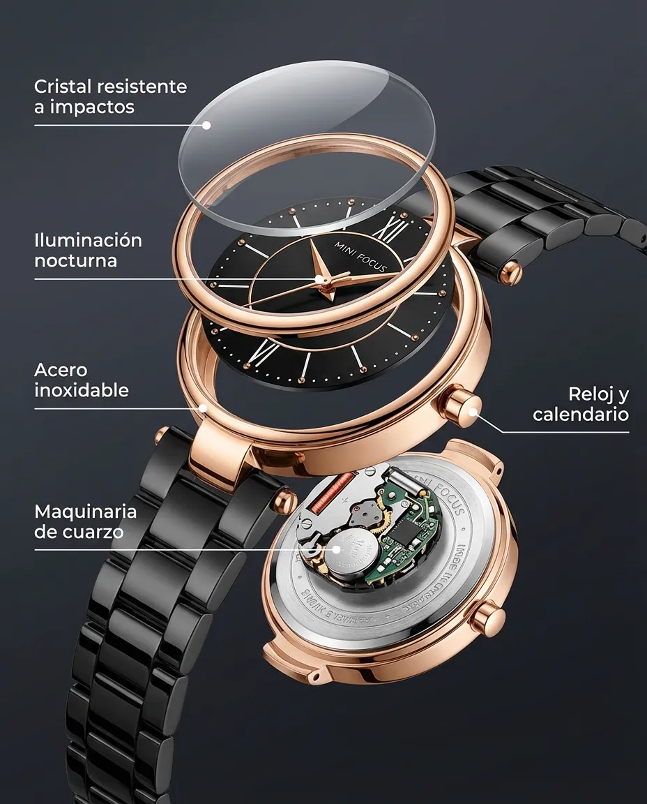 Características del MF GALA NEGRO: reloj de mujer con calendario