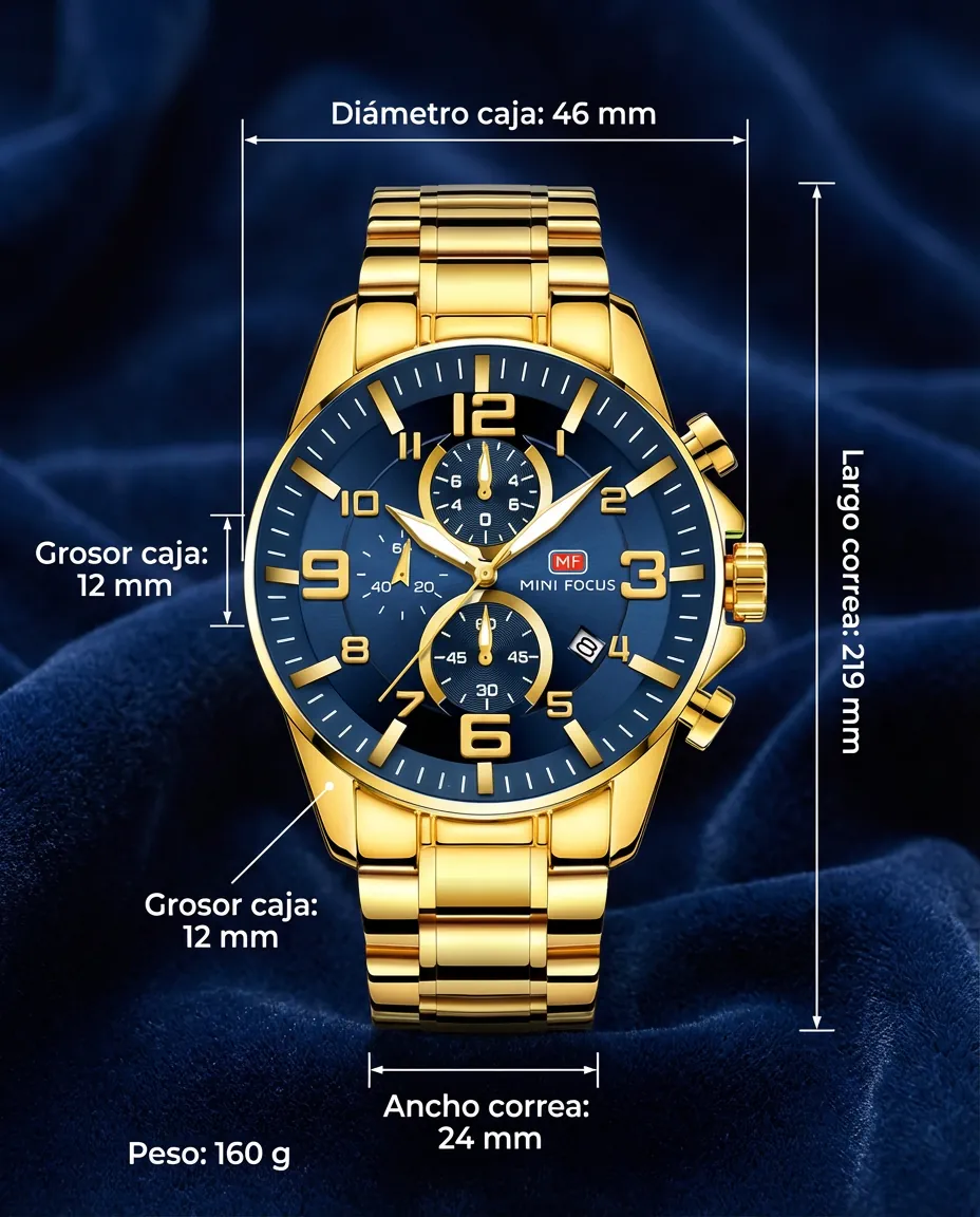 Medidas del MF BELLAGIO: 46 mm de diámetro, 12 mm de grosor