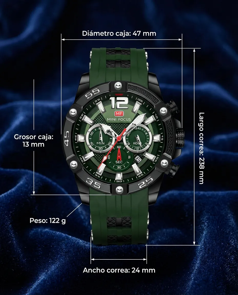 Medidas del MF GOLEM VERDE: 47 mm de diámetro, 13 mm de grosor