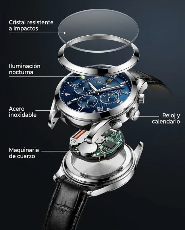 Características del AMALFI: reloj analógico con calendario