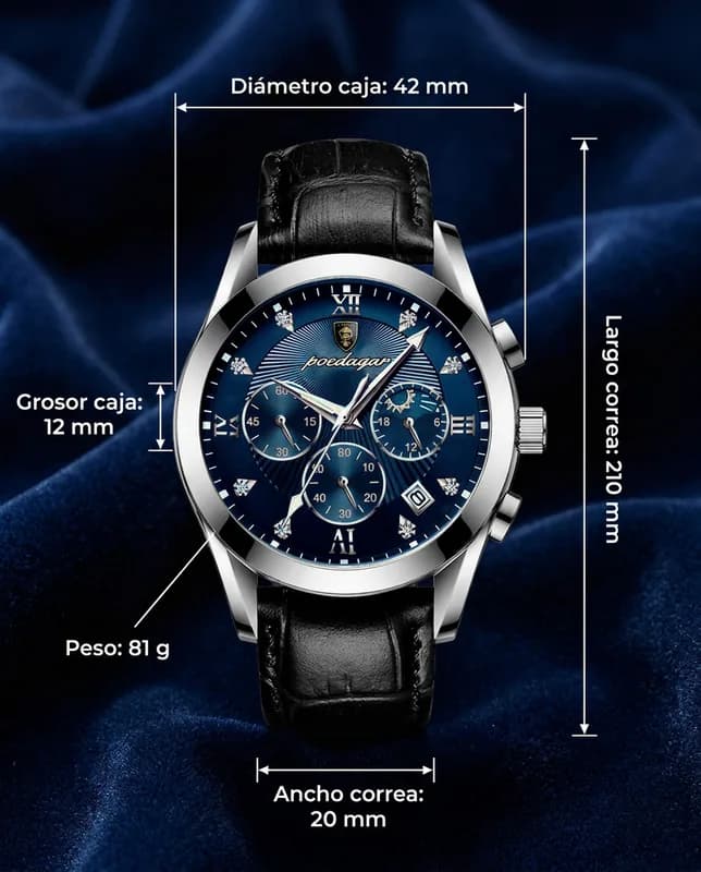 Medidas del AMALFI: 42 mm de diámetro, 12 mm de grosor
